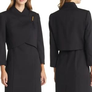 Tahari ASL Navy Blue Cropp Jacket Size 8